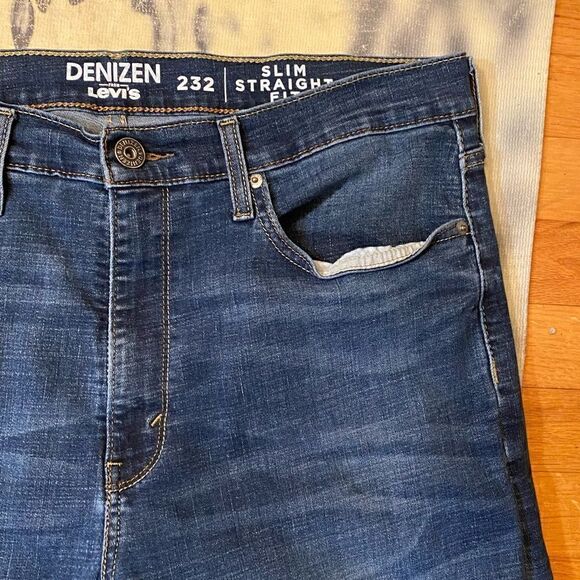 Levi’s Denizen Slim Straight Fit Blue Jeans size 36x34see pics re measurements - Picture 12 of 14